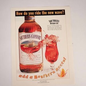 Southern Comfort "Southern Hurricane" Recipe Vintage PrintAd 2000 Maxim 8.5"x11"